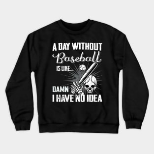 Baseball with Skull Crewneck Sweatshirt